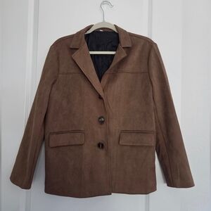 Brown Suede-Look Women's Jacket